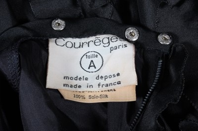 Lot 3 - A Courrèges black organza and satin ruffled...