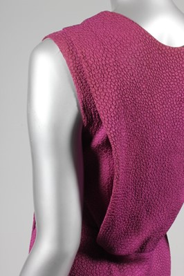 Lot 46 - A Balenciaga couture purple cloqué silk...