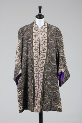 Lot 59 - An embroidered kashmir visite, 1870s, of pale...