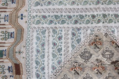 Lot 72 - An Ottoman embroidered and brocaded panel,...