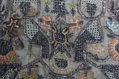 Lot 72 - An Ottoman embroidered and brocaded panel,...