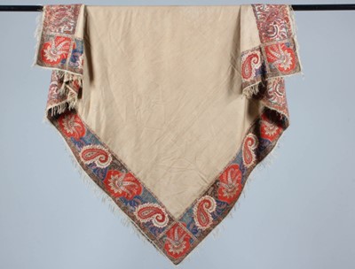Lot 84 - A Norwich turnover shawl circa 1825, with...