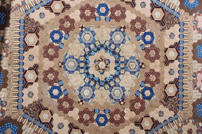 Lot 92 - A patchwork coverlet, circa 1845, with flower...