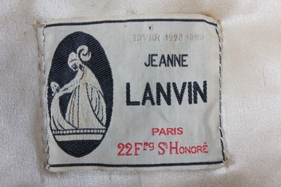 Lot 94 - A Jeanne Lanvin couture ivory velvet evening...