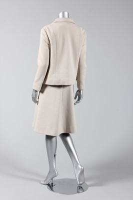 Lot 107 - A Balenciaga couture grey wool jersey suit,...