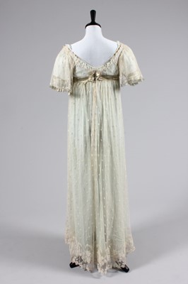 Lot 31 - A Honiton bobbin appliqu gown, circa 1800, but...