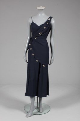 Lot 154 - A Thierry Mugler navy crpe evening gown, 1990s,...