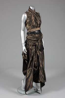 Lot 144 - A Jean Paul Gaultier shot brown taffeta dress,...