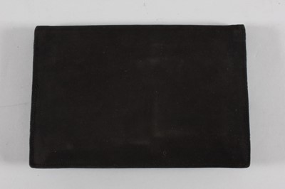 Lot 15 - A Cartier black suede clutch bag, 1939, with...