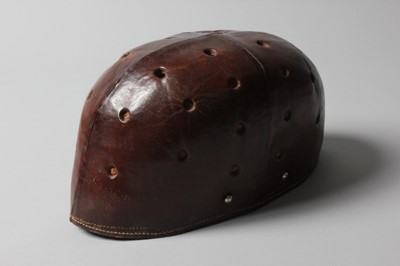 Lot 7 - An Hermès brown leather polo helmet, probably...