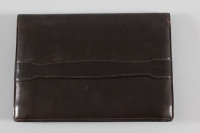 Lot 13 - An Hermès brown leather art-deco clutch bag,...