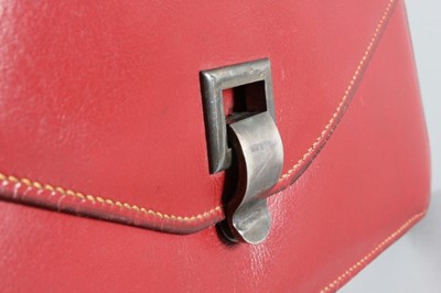 Lot 14 - An Hermès red leather clutch bag, 1930s, the...