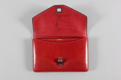 Lot 14 - An Hermès red leather clutch bag, 1930s, the...