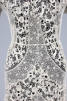 Lot 35 - A fine Irish crochet lace gown, circa 1900,...