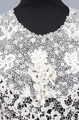 Lot 35 - A fine Irish crochet lace gown, circa 1900,...