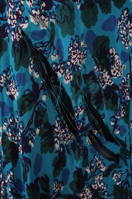 Lot 51 - A poor condition printed silk crepe evening...