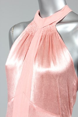 Lot 44 - A pink satin-backed cr couture gown in the...