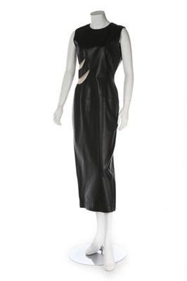 Lot 219 - An Alexander McQueen black leather dress,...