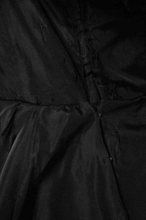 Lot 67 - A Balenciaga couture black taffeta and lace