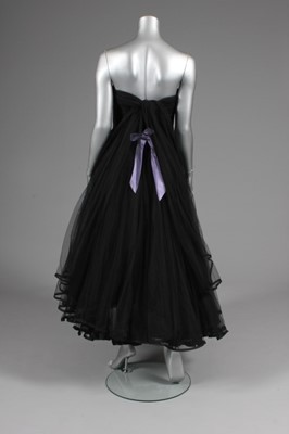 Lot 68 - A Maggy Rouff couture black tulle ball gown,...
