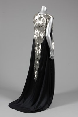 Lot 153 - An Alexander McQueen black satin and bugle...