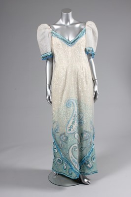 Lot 82 - A Ramon Valera sequined and beaded gown or...