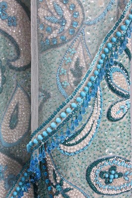 Lot 82 - A Ramon Valera sequined and beaded gown or...