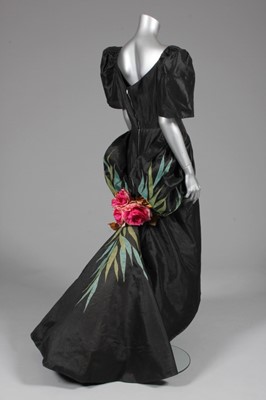 Lot 84 - A Ramon Valera black gazar evening gown, or...