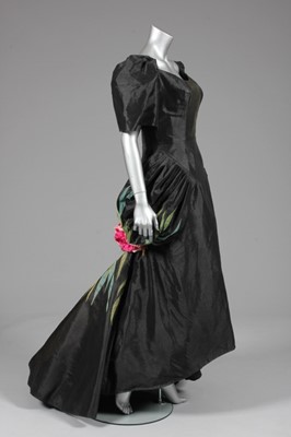 Lot 84 - A Ramon Valera black gazar evening gown, or...
