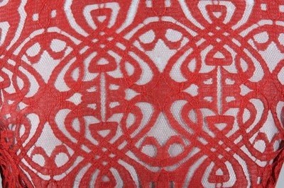 Lot 95 - A scarlet Biba logo-lace mini dress, circa...