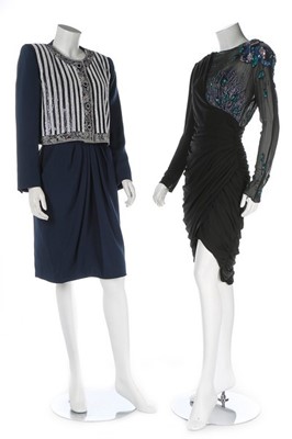 Lot 226 - A group of glitzy evening and cocktail wear,...