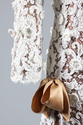 Lot 77 - A Balenciaga haute couture ivory soutache lace...
