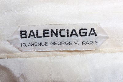 Lot 75 - A Balenciaga couture embroidered ivory...