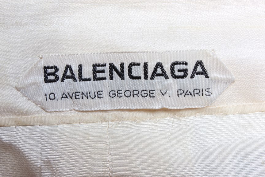 Lot 75 - A Balenciaga couture embroidered ivory