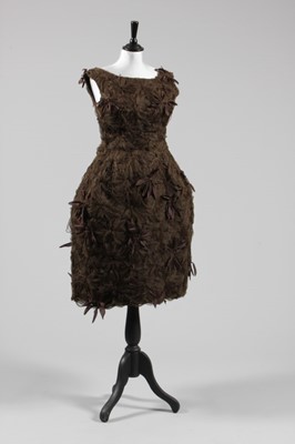Lot 78 - A Balenciaga couture chestnut tulle cocktail...