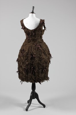 Lot 78 - A Balenciaga couture chestnut tulle cocktail...