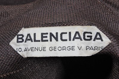 Lot 69 - A Balenciaga couture chestnut slubbed...