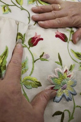 Lot 71 - A Balenciaga couture embroidered gazar evening...