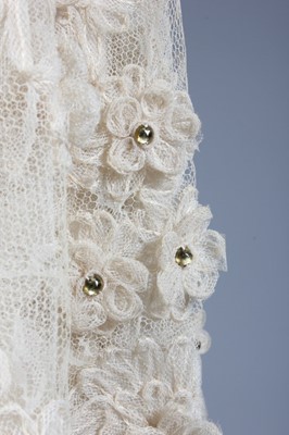 Lot 103 - A Lanvin ecru lace cocktail dress, early 1960s,...