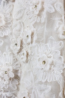 Lot 103 - A Lanvin ecru lace cocktail dress, early 1960s,...