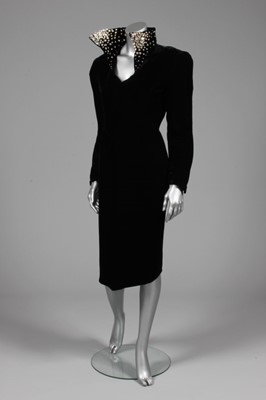 Lot 118 - A Thierry Mugler black velvet cocktail dress,...