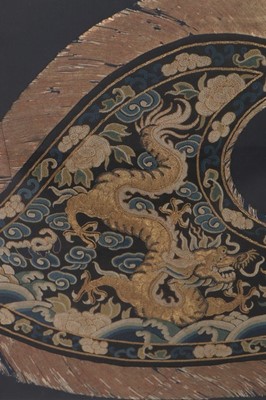 Lot 433 - A mounted embroidered pi-ling collar, Chinese,...