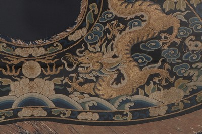 Lot 433 - A mounted embroidered pi-ling collar, Chinese,...