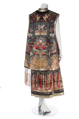 Lot 440 - A woman's embroidered xiapei and chaofu style...