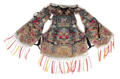 Lot 440 - A woman's embroidered xiapei and chaofu style...