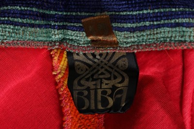 Lot 5 - A Biba bias-cut rainbow-striped maxi-skirt,...