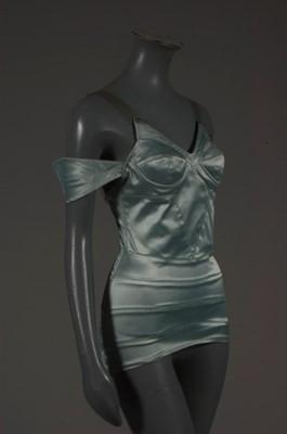 Lot 236 - An early Thierry Mugler ice-blue satin...