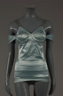 Lot 236 - An early Thierry Mugler ice-blue satin...