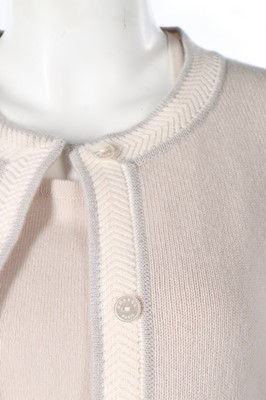 Lot 203 - A Chanel pale grey cashmere twinset, 2003,...