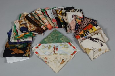 Lot 109 - A group of headscarves and hankies, mainly...